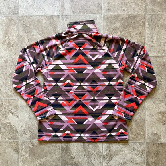 Eddie Bauer Fleece 1/4 Zip Sweater M Geometric Outdoor Granola Girl Cabincore - Picture 4 of 7